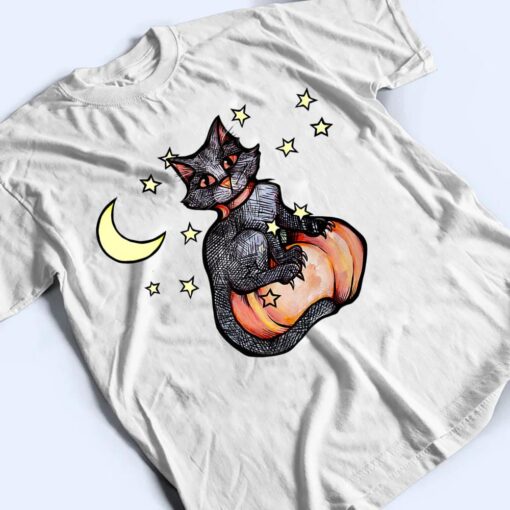 Black Cat Pumpkin Patch Cute Autumn T Shirt