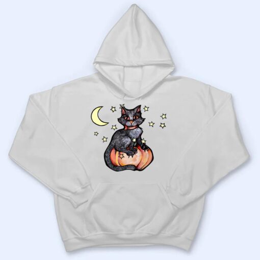 Black Cat Pumpkin Patch Cute Autumn T Shirt