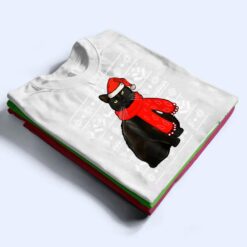 Black Cat Santa Hat Ugly Christmas Sweater Funny Xmas Pajama T Shirt - Dream Art Europa