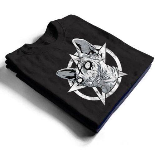 Black Metal Sphynx Cat Goth and Death Metal Sphinx Occult T Shirt