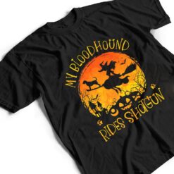 Bloodhound Rides Shotgun Halloween Women Dog Lover T Shirt - Dream Art Europa