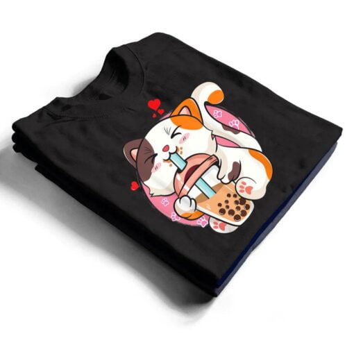 Boba Tea Cat Bubble Tea Kawaii Anime Japanese Girls Nager T Shirt