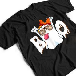 Boo Ghost Sunglasses Leopard Funny Halloween Girls Women T Shirt - Dream Art Europa