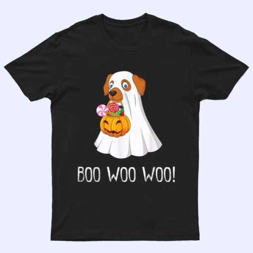 Boo Woo Woo Funny Cute Halloween Ghost Dog T Shirt