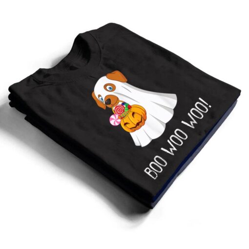 Boo Woo Woo Funny Cute Halloween Ghost Dog T Shirt