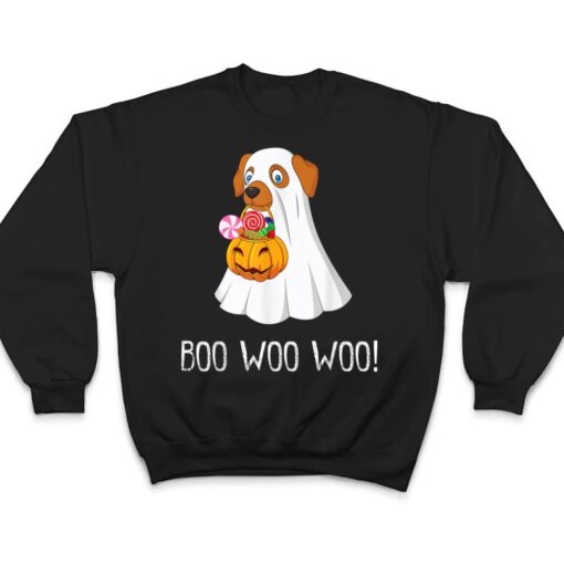 Boo Woo Woo Funny Cute Halloween Ghost Dog T Shirt