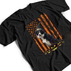 Border Collie Dog Pumpkin American Flag Witch Halloween T Shirt - Dream Art Europa