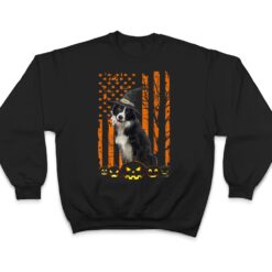 Border Collie Dog Pumpkin American Flag Witch Halloween T Shirt - Dream Art Europa