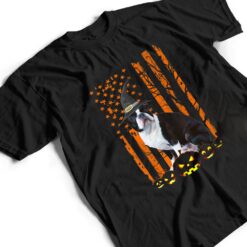 Boston Terrier Dog Pumpkin American Flag Witch Halloween T Shirt - Dream Art Europa