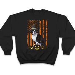 Boston Terrier Dog Pumpkin American Flag Witch Halloween T Shirt - Dream Art Europa