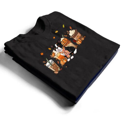 Boston Terrier Pumpkin Spice Latte Iced Autumn Dog Fall T Shirt