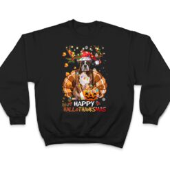 Boxer Dog Happy Hallothanksmas Halloween Thanksgiving Xmas T Shirt - Dream Art Europa