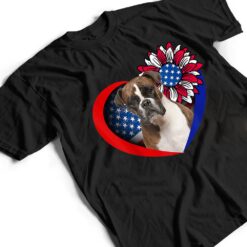 Boxer Dog Heart American Flag 4th Of July Usa Flag Sunflower T Shirt - Dream Art Europa