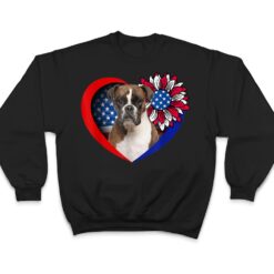 Boxer Dog Heart American Flag 4th Of July Usa Flag Sunflower T Shirt - Dream Art Europa