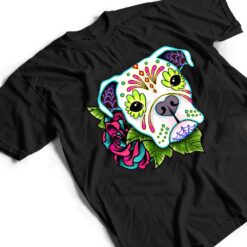 Boxer in White - Day of the Dead Sugar Skull Dog T Shirt - Dream Art Europa