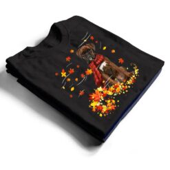 Brindle Boxer Fall Red Scarf Autumn Leaf Gift For Dog Lover T Shirt - Dream Art Europa