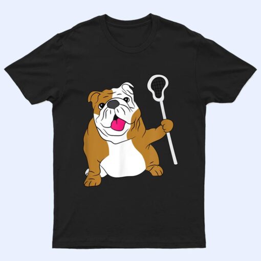 Bulldog Dog Lacrosse Design LAX Dad T Shirt