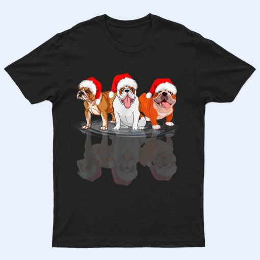 Bulldog Dog Lights Christmas Matching Family T Shirt