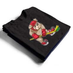 Bulldog Ice hockey Ice hockey stick Sports T Shirt - Dream Art Europa