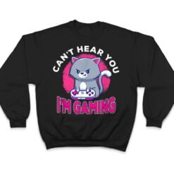 Can't Hear You I'm Gaming Funny Cute Cat Video Gamer Gift T Shirt - Dream Art Europa