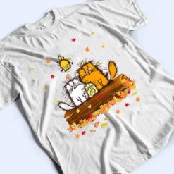 Cat Autumn Fall Leaves Thanksgiving T Shirt - Dream Art Europa