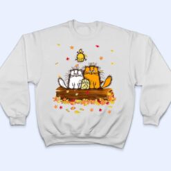 Cat Autumn Fall Leaves Thanksgiving T Shirt - Dream Art Europa