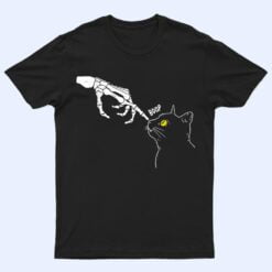 Cat Black Lover Skeleton Hand Boop Funny Halloween T Shirt