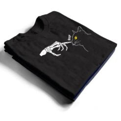 Cat Black Lover Skeleton Hand Boop Funny Halloween T Shirt - Dream Art Europa