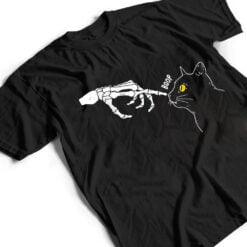 Cat Black Lover Skeleton Hand Boop Funny Halloween T Shirt - Dream Art Europa