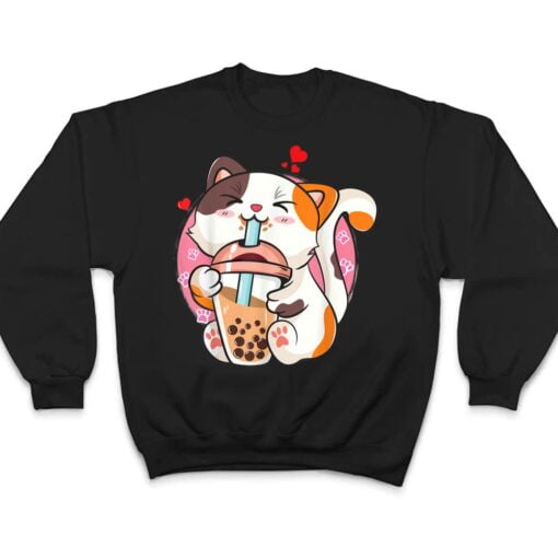 Cat Boba Bubble Tea Kawaii Anime Japanese T Shirt