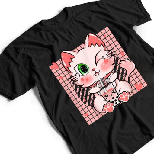 Cat Boba Tea Bubble Tea Anime Kawaii Neko for Girls Nager Ver 4 T Shirt