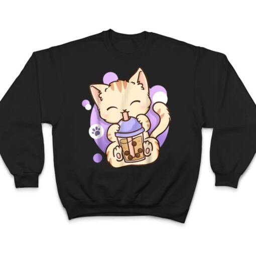 Cat Boba Tea Bubble Tea Anime Kawaii Neko for Girls Teenager T Shirt