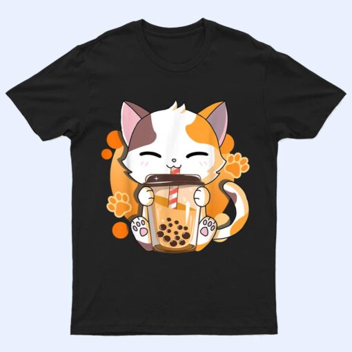 Cat Boba Tea Bubble Tea Anime Kawaii Neko for Girls Teenager_3 T Shirt