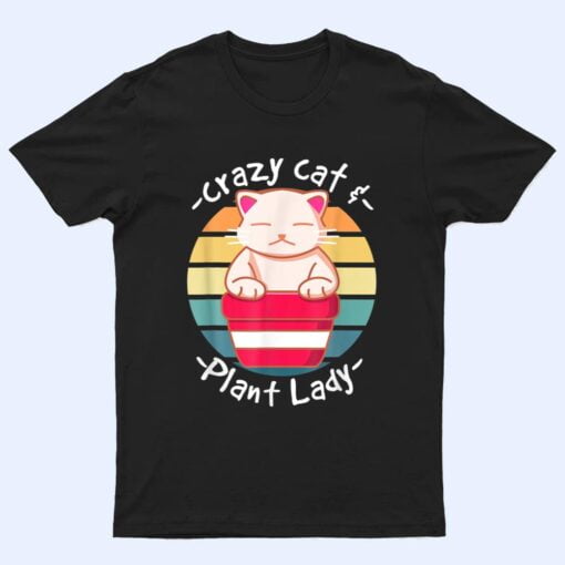 Cat Cactus Succulent Crazy Cat Lady Gardening T Shirt