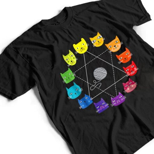Cat Hemed Artist Color Wheel Educational Art Eacher T Shirt