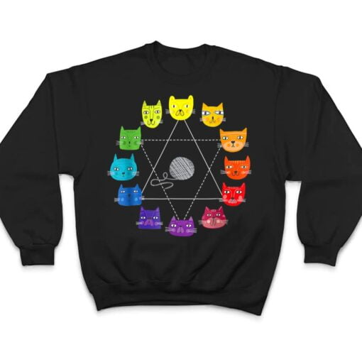 Cat Hemed Artist Color Wheel Educational Art Eacher T Shirt