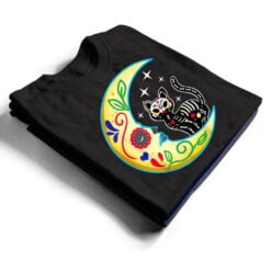 Cat Moon Sugar Skull Dia De Los Muertos Day Of He Dead T Shirt - Dream Art Europa