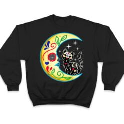 Cat Moon Sugar Skull Dia De Los Muertos Day Of He Dead T Shirt - Dream Art Europa