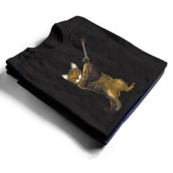 Cat Playing Acoustic Guitar Musician T Shirt - Dream Art Europa