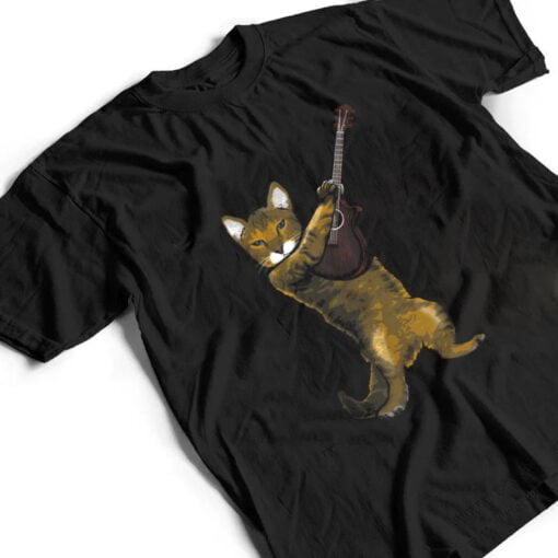Cat Playing Acoustic Guitar Musician T Shirt