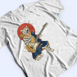 Cat Playing Guitar Ukiyo E Samurai Japanese Warrior T Shirt - Dream Art Europa