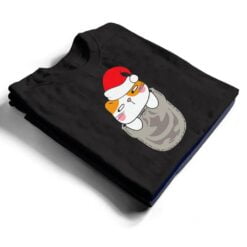 Cat Pocket Santa Hat Christmas Pajama Cute Kitten Xmas T Shirt - Dream Art Europa