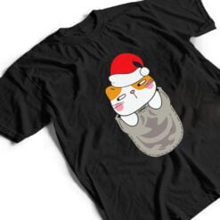 Cat Pocket Santa Hat Christmas Pajama Cute Kitten Xmas T Shirt - Dream Art Europa