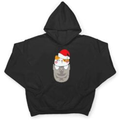 Cat Pocket Santa Hat Christmas Pajama Cute Kitten Xmas T Shirt - Dream Art Europa