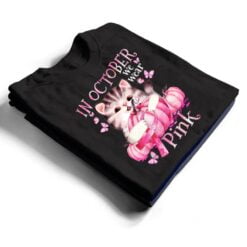 Cat Pumpkin Halloween In October We Wear Pink Breast Cancer T Shirt - Dream Art Europa