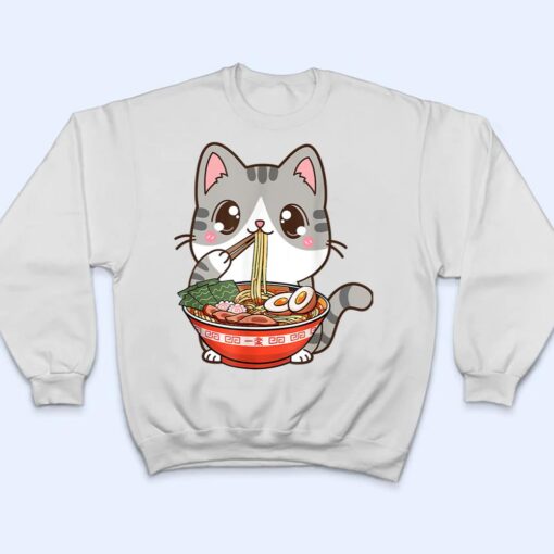 Cat Ramen Kawaii Anime Japanese Food Girls Official Teenager T Shirt