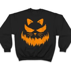 Cat Scary Pumpkin Face Jack O Lantern Halloween Costume T Shirt - Dream Art Europa