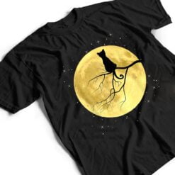 Cat Silhouette On Moon Mystical Cat Halloween Cat And Moon T Shirt - Dream Art Europa