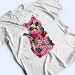 Cat Sugar Skull Mexico Breast Cancer Pink Ribbon T Shirt - Dream Art Europa