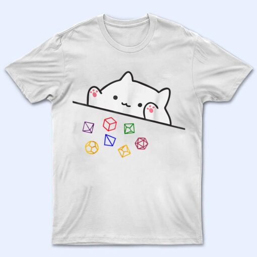 Cat Throwing Dice Tabletop Games Cute Kawaii Animal Lover T Shirt